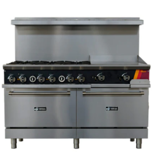 EFI HRG60-24GM-6B 60" Commercial Gas Range 6 Burners & 24" Griddle — Liquid Propane